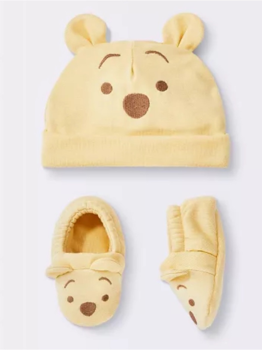 Baby Winnie the Pooh Hat and Bootie Set - Cloud Island™ Yellow- 0-3M